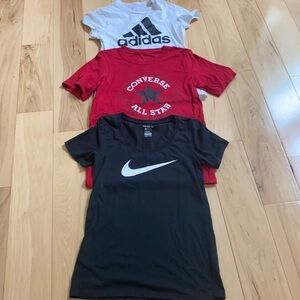 Nike Converse Adidas tee bundle - GUC